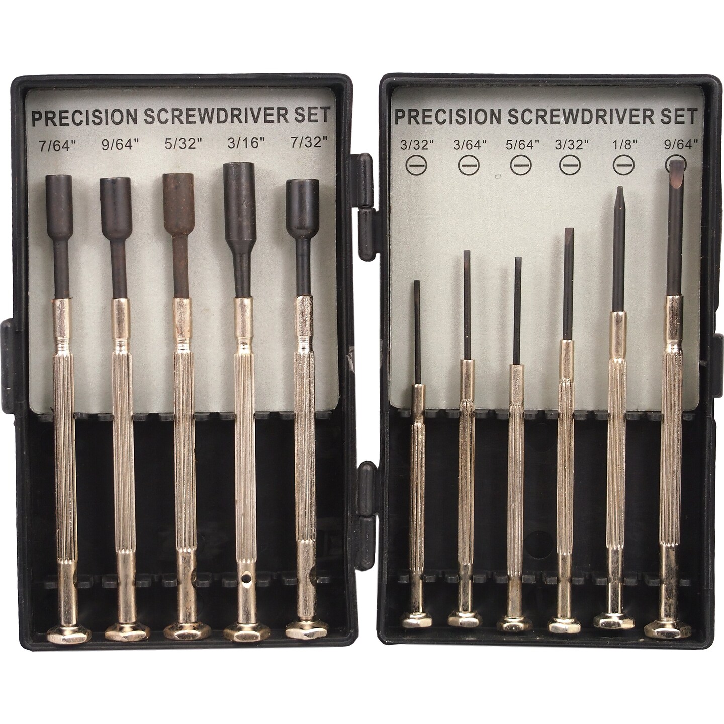 11pc Precision Screwdriver & Nut Driver Set Case Tools
