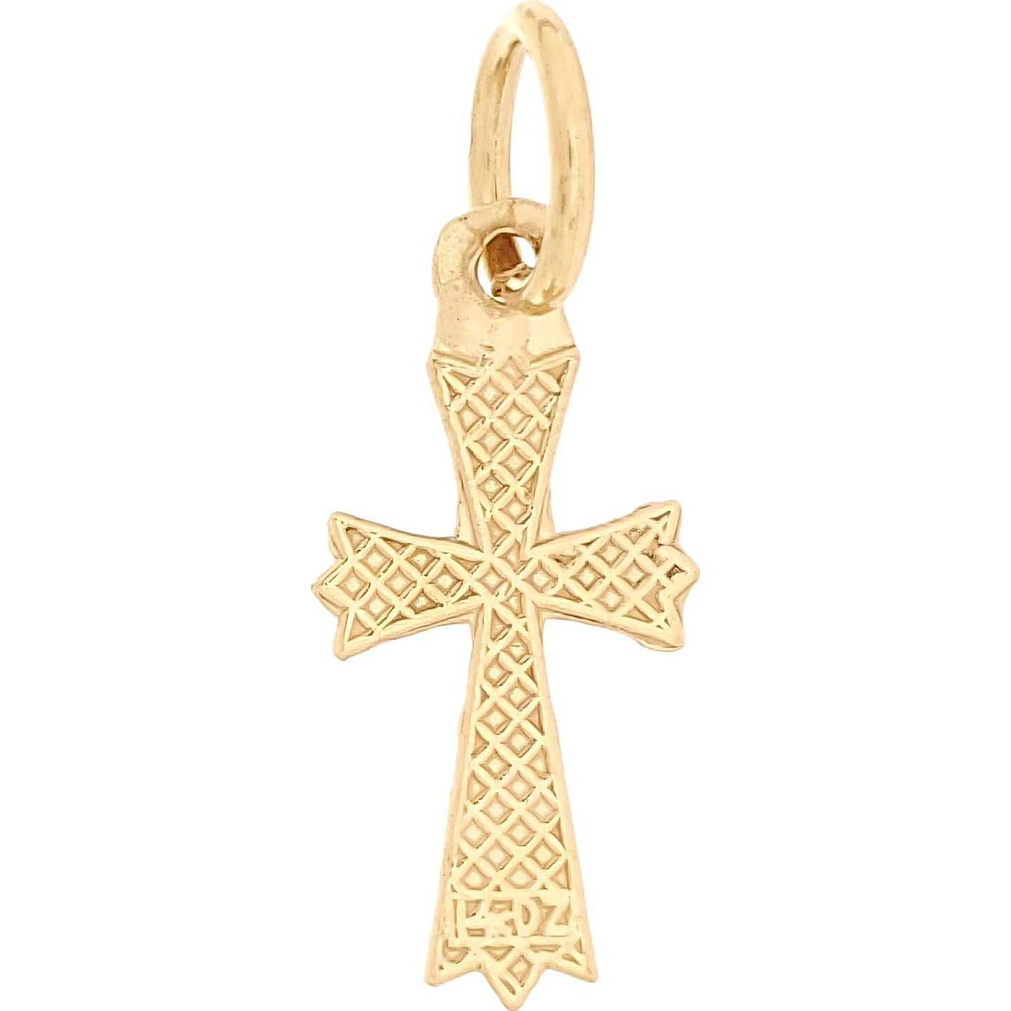 Cross Charm 14k Gold 17mm 