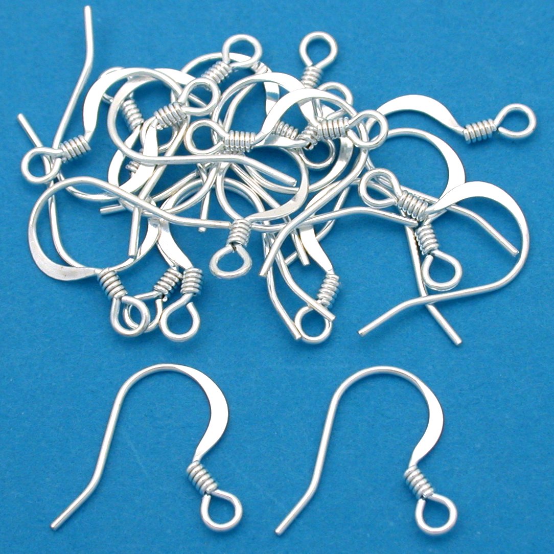 20 Silver Plated Earring Hook Wires Findings Jewelry