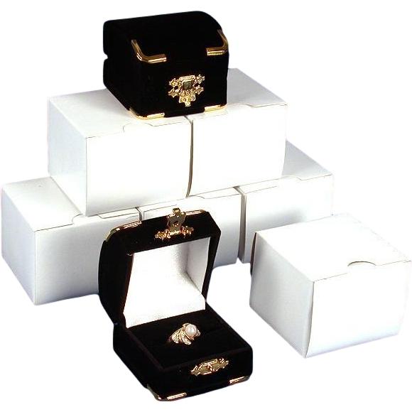 6 Black Flocked Ring Gift Boxes Jewelry Case Displays | Michaels