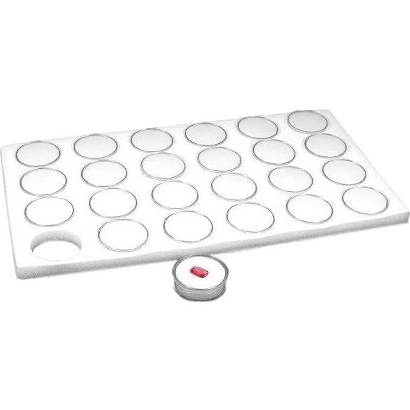24 Gem Jars Gemstone Tray White Showcase Travel Display