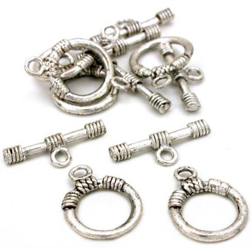 Bali Toggle Clasps Antique Silver Plated Parts Approx 6