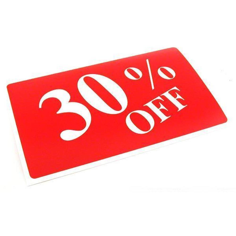 3 30% Off Display Signs Showcase Window Sale Message
