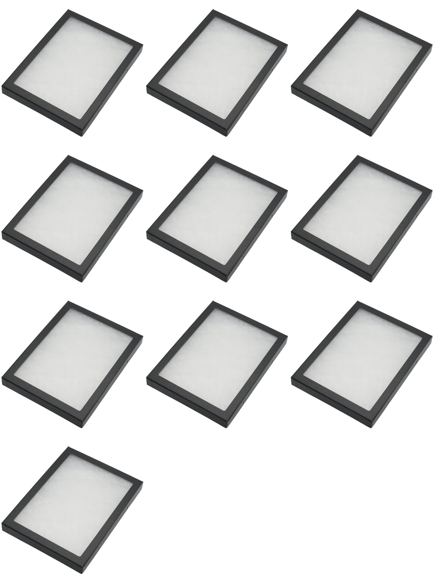 Pack of 10 Display Cases Mount Frame with Glass Top 8" x 6" x 3/4"