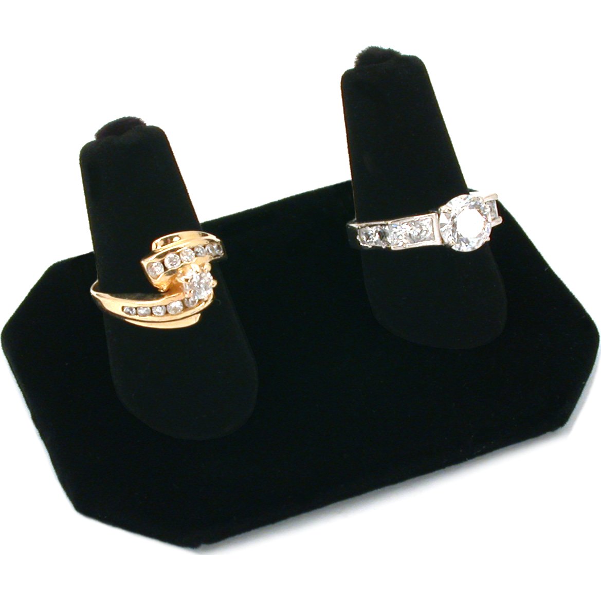 Lot of 4 Black Velvet Ring Jewelry Displays Set New