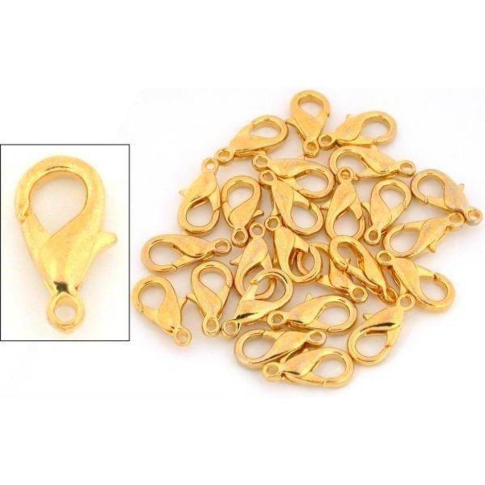 25 Lobster Claw Clasp Gold Plated Chain Parts 17x9mm