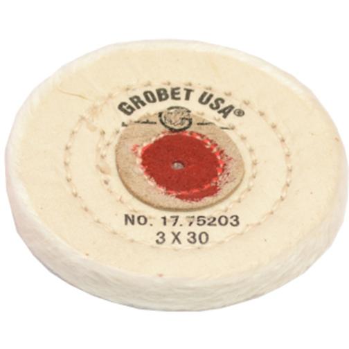 3 Cotton Buffing Wheels 30 Ply,Muslin Buff, 3&#x22; x 30 Ply,Muslin Buff, Kit {3} Pcs