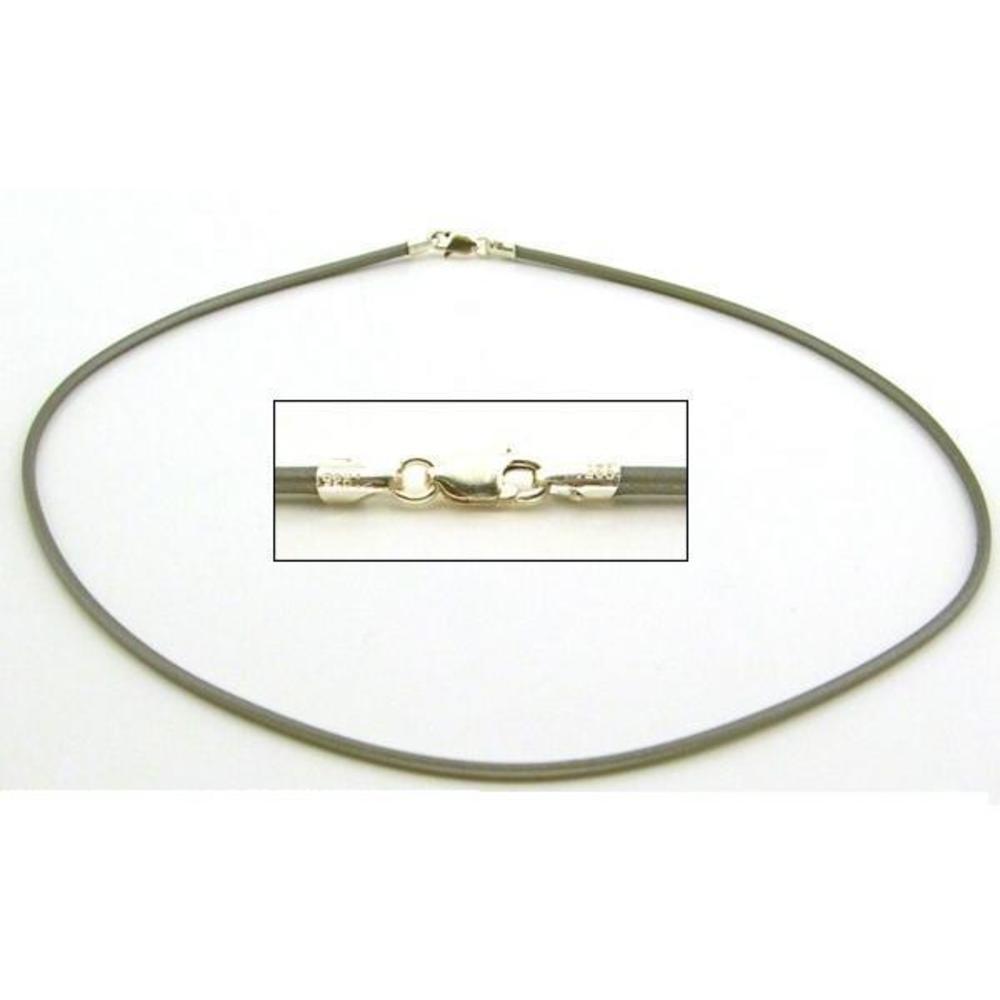 Rubber Cord Necklace Grey 16&#x22;