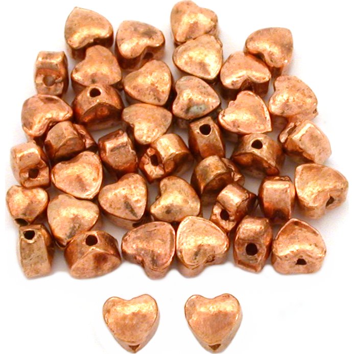 15g Heart Beads Copper Plated Beading 5mm Approx 35