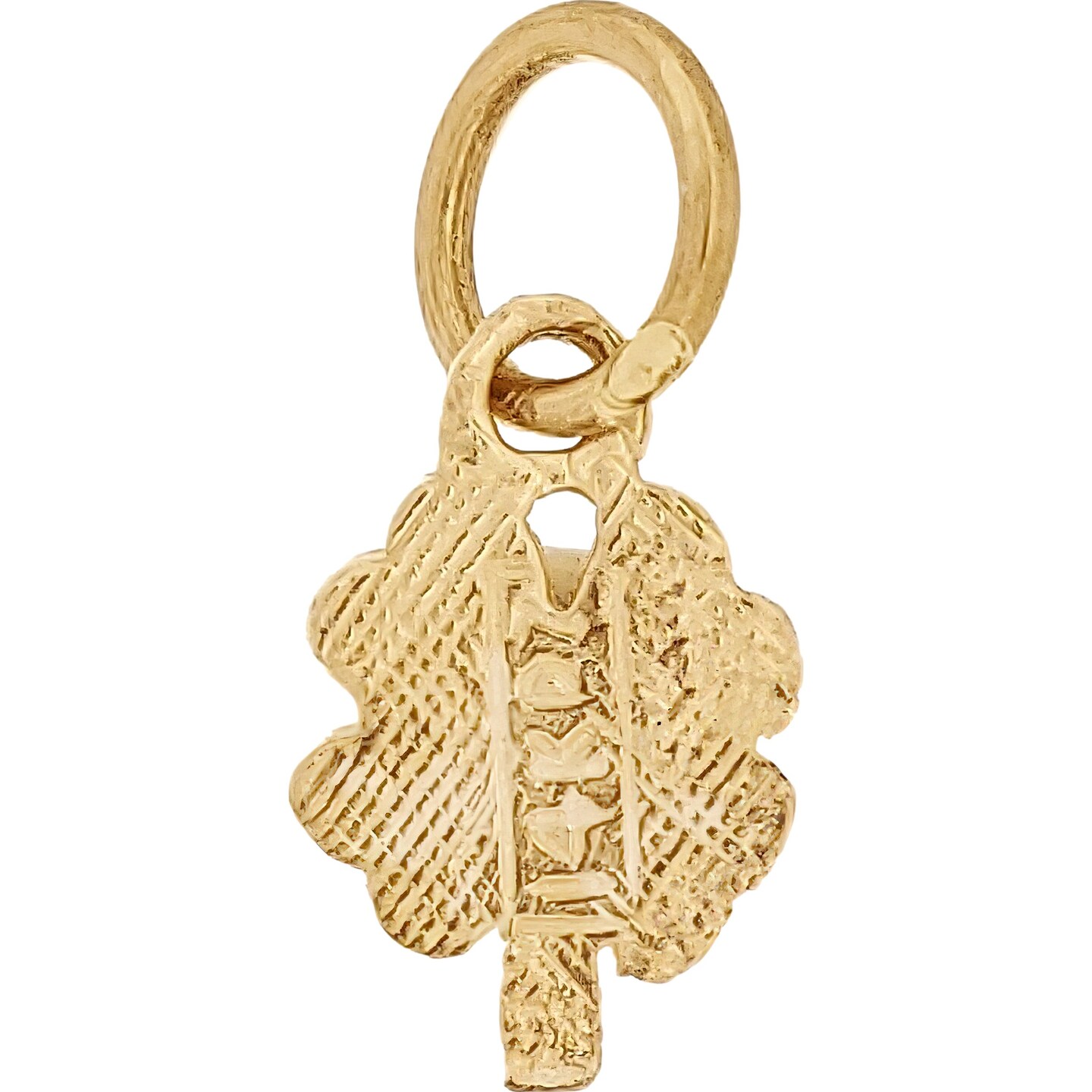 Four Leaf Clover Charm 14k Gold 9mm