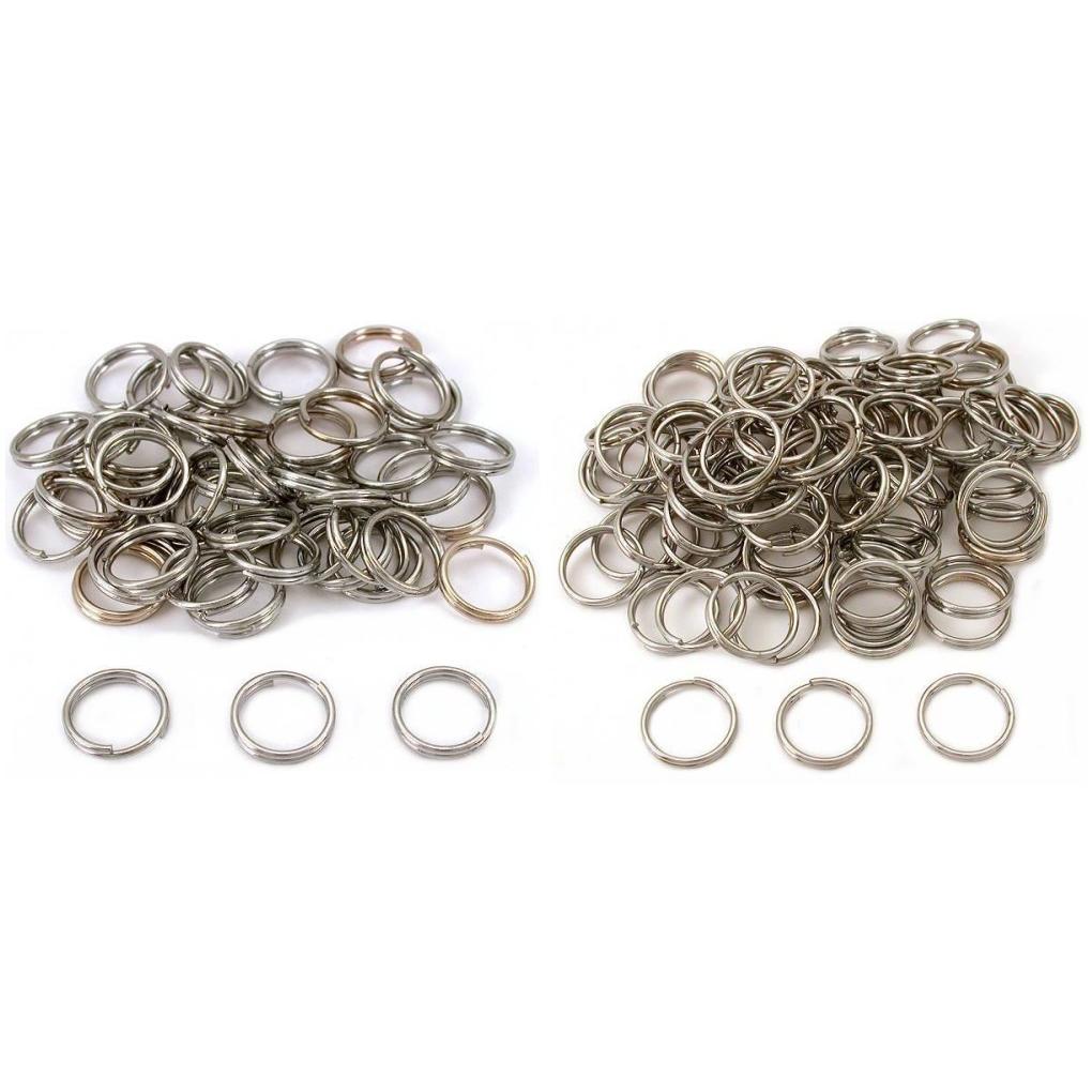 Nickel Plated Split Rings Jewelry Connecting Findings 16mm & 20mm Kit 200 Pcs