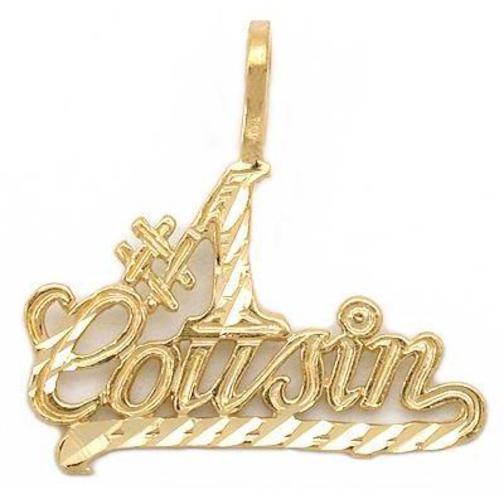 14K Yellow Gold #1 Cousin Charm Family 18mm
