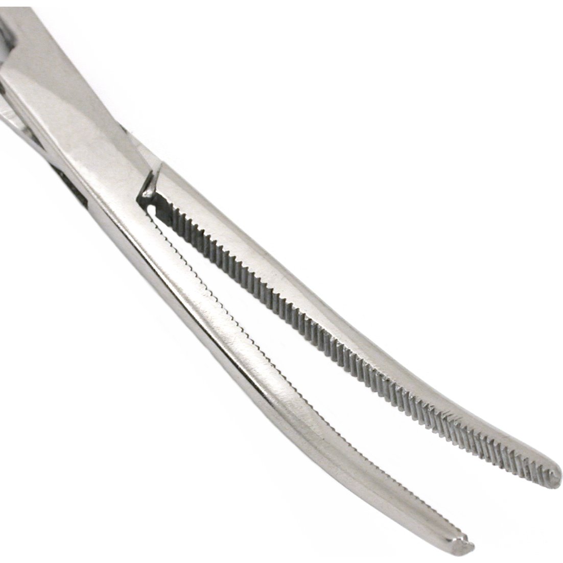 SE 681FC 8&#x22; Self Locking Curved Forceps, Stainless Steel