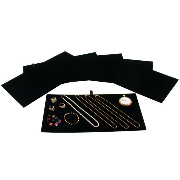 Jewelry Display Tray Insert Pad Black Velour 14 1/8&#x22; 6Pcs