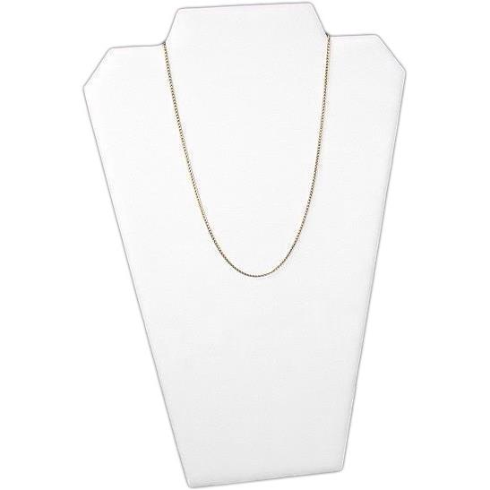 2 Necklace Easel Pad White Leather Jewelry Case Display