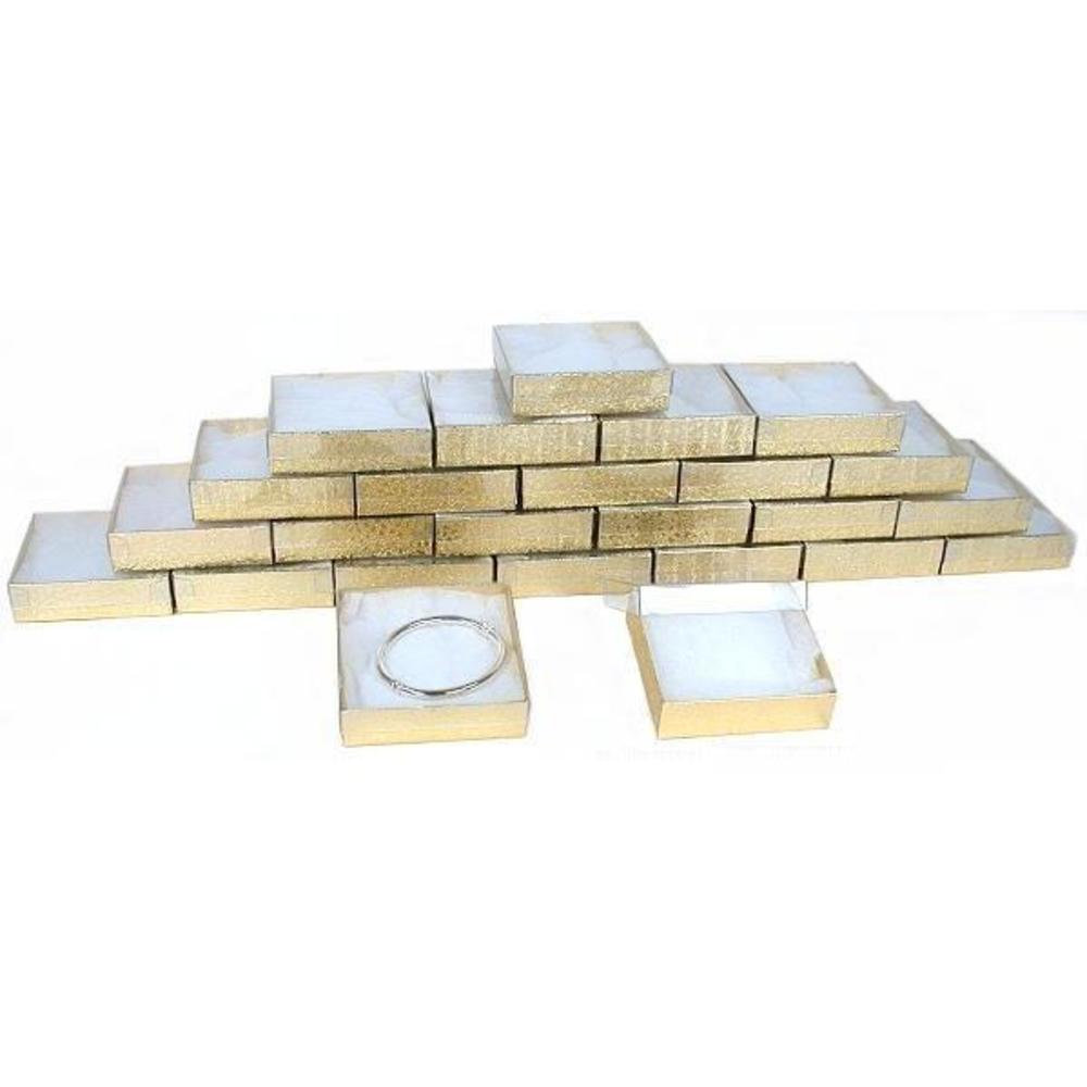 25 Gold Cotton Boxes Bangle Bracelet Clear Top Display Michaels