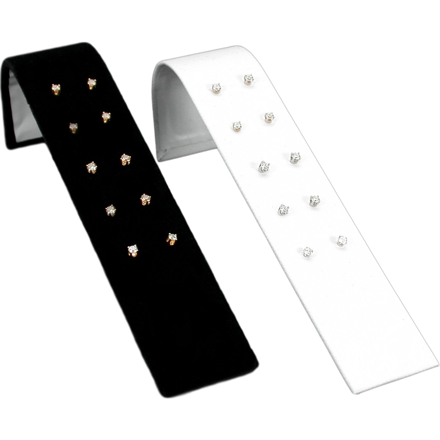 Black Velvet &#x26; White Jewelry Display 11 Pc Set Bonus