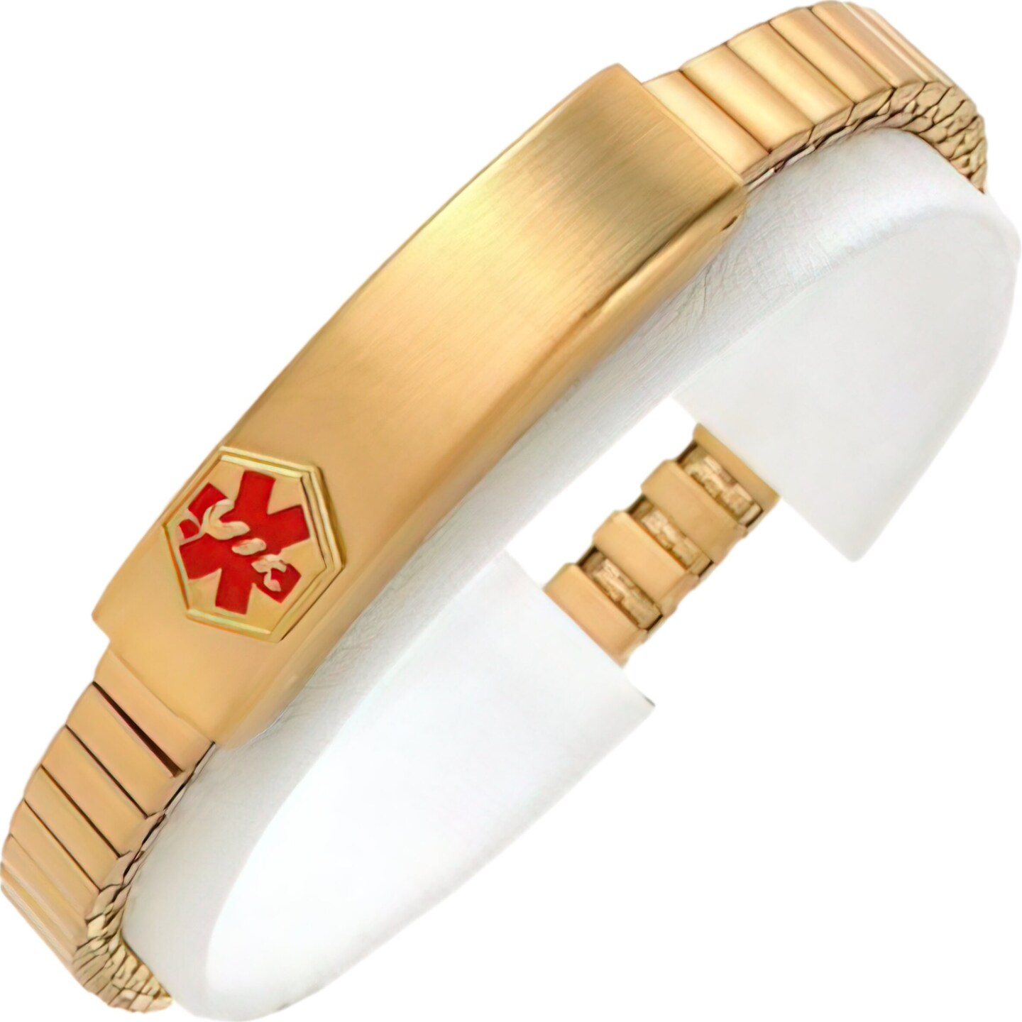 Medical ID Information Bracelet Gold Plated 7&#x22;