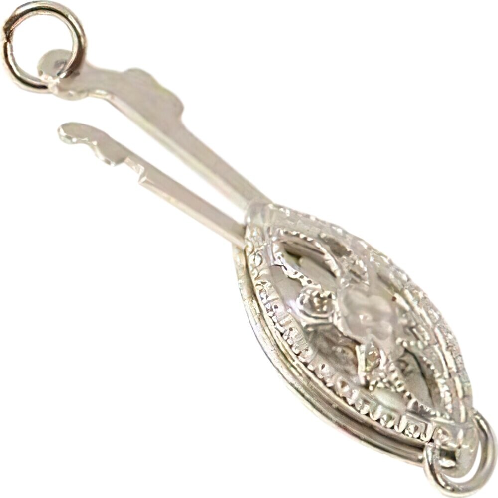 Pearl Clasp 14K White Gold Filigree Necklace Part 13mm