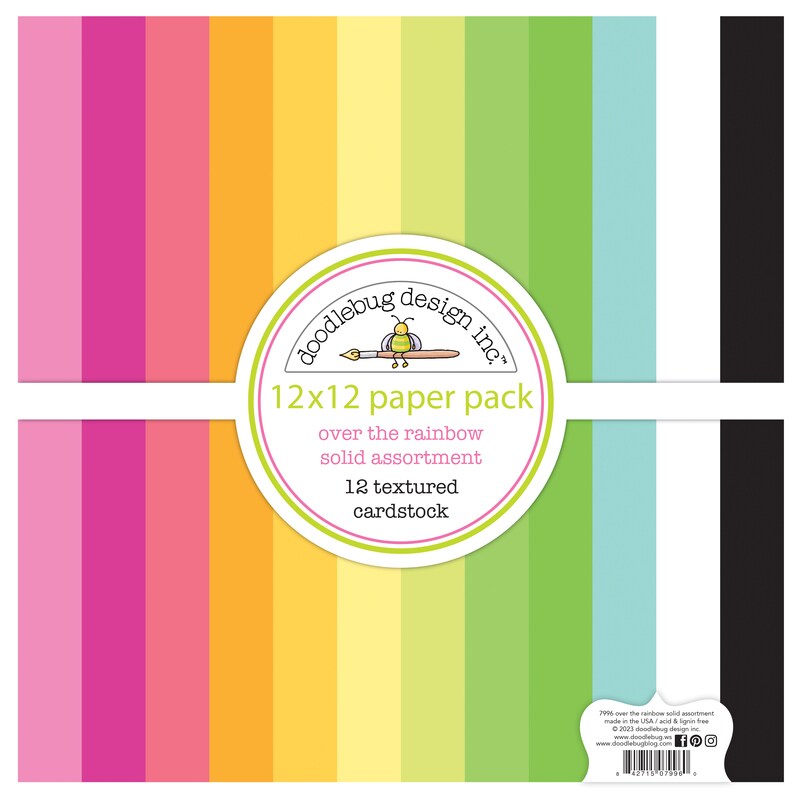 Over The Rainbow Textured Cardstock Assortment Pack Doodlebug Michaels
