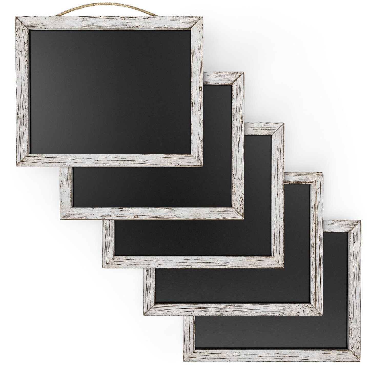 Arteza Black Rustic Framed Chalkboards, White Frame, 9.5"x12" 5 Pack