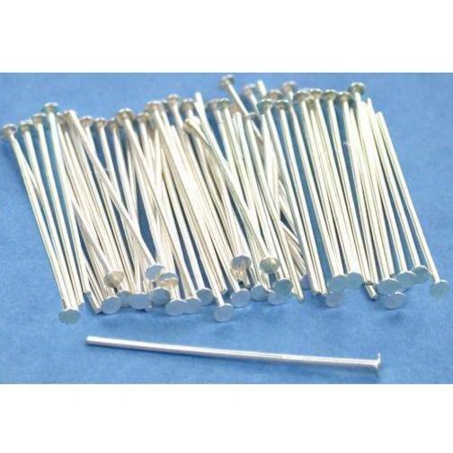 75 Head Pins Sterling Silver Jewelry Bead 21 Gauge 1&#x22;