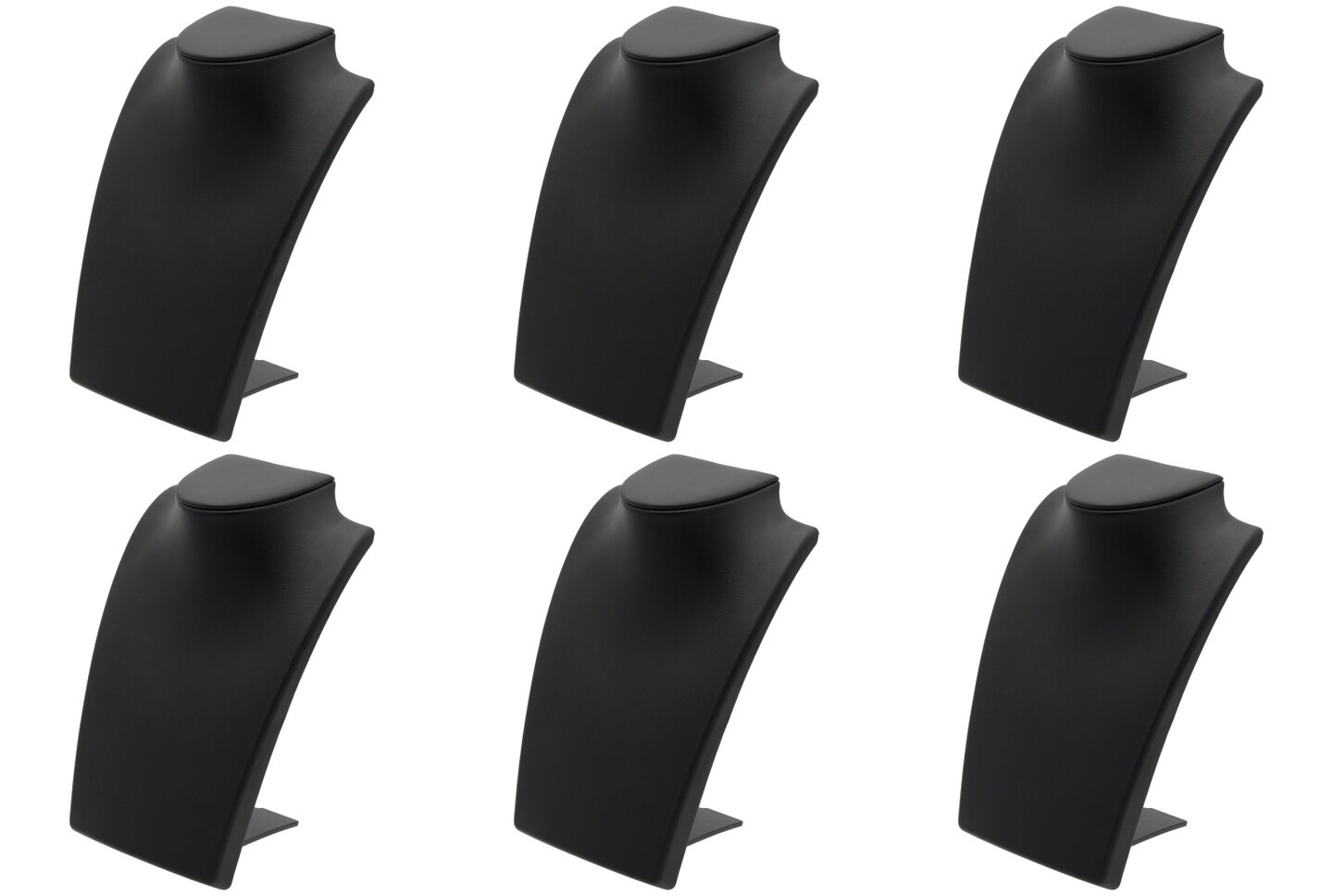Black Leather Bust with Retractable Stand Jewelry Display 8 1/4" Tall Pack of 6