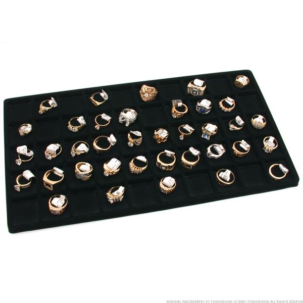 50 Compartment Insert With Wood Jewelry Display Case