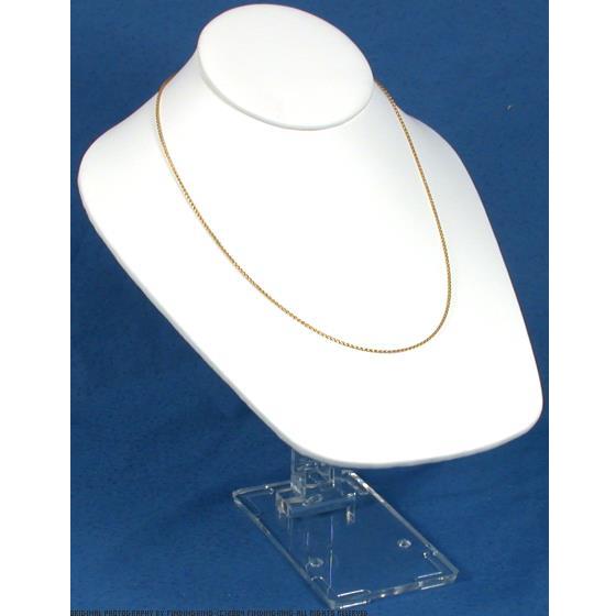 Necklace Bust White Leather Jewelry Showcase Display