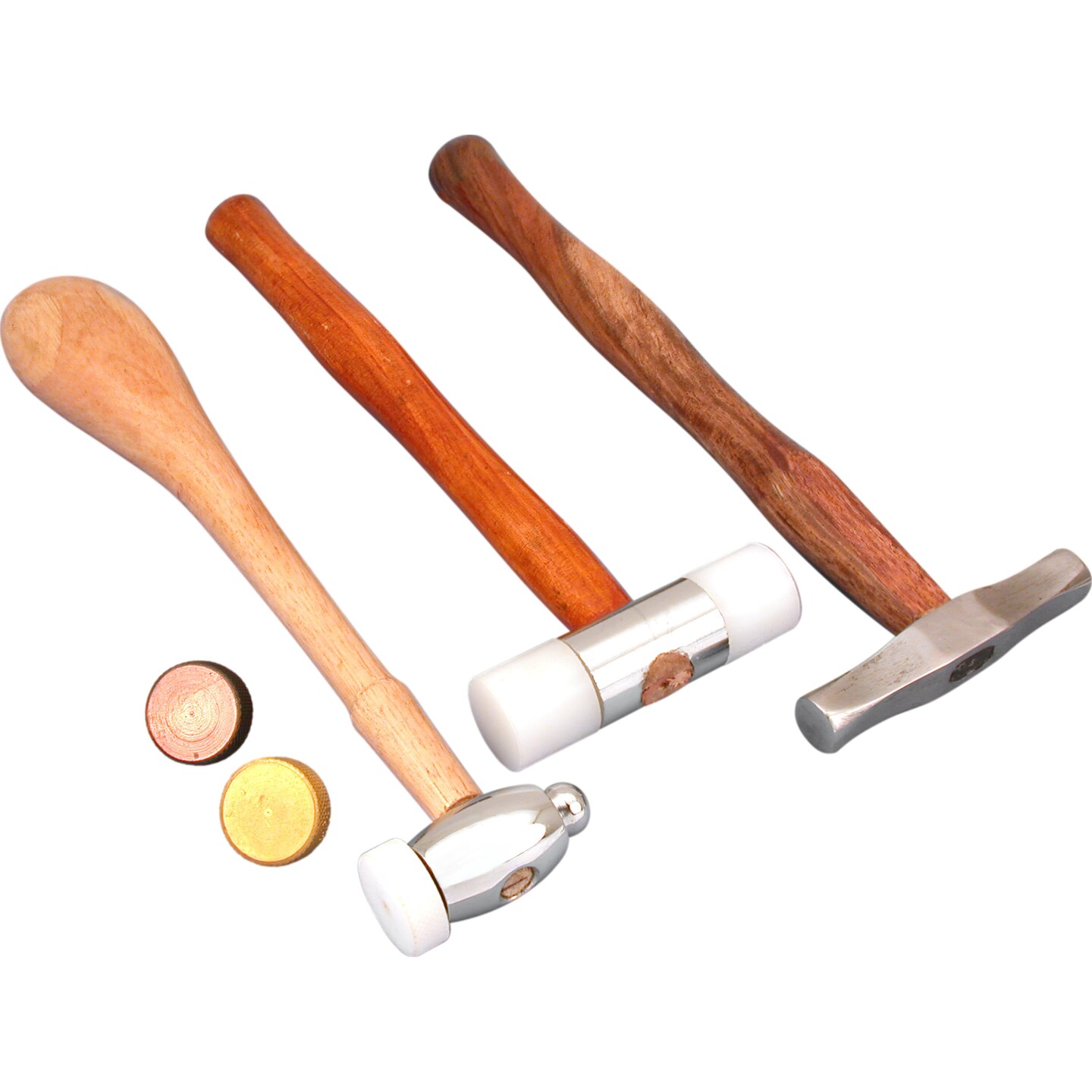 3 Nylon Mallet Brass Chasing Planishing Metal Hammers