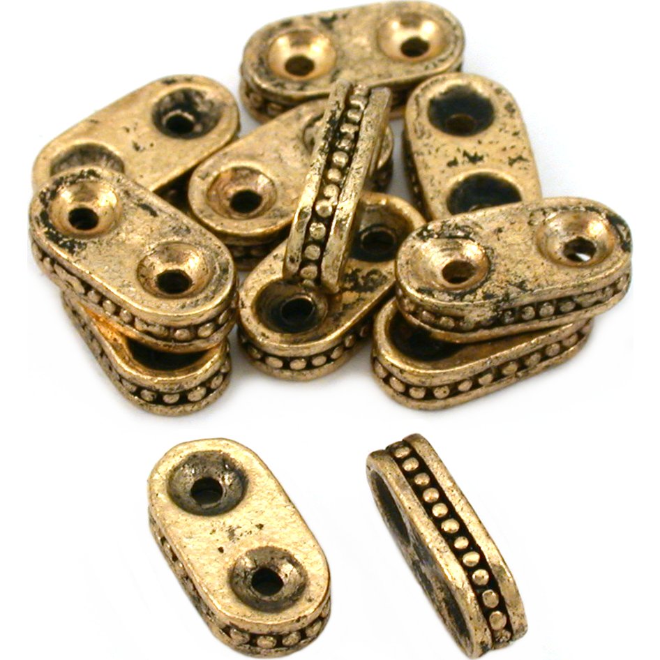 2-Strand Bali Beads Antique Gold Plated 5mm Approx 12