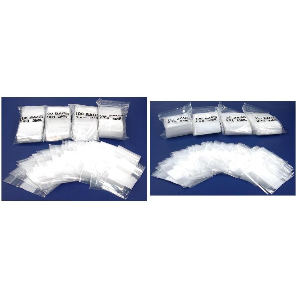 2 Mil 2 x 3 Clear Resealable Poly Bags, Pack of 100