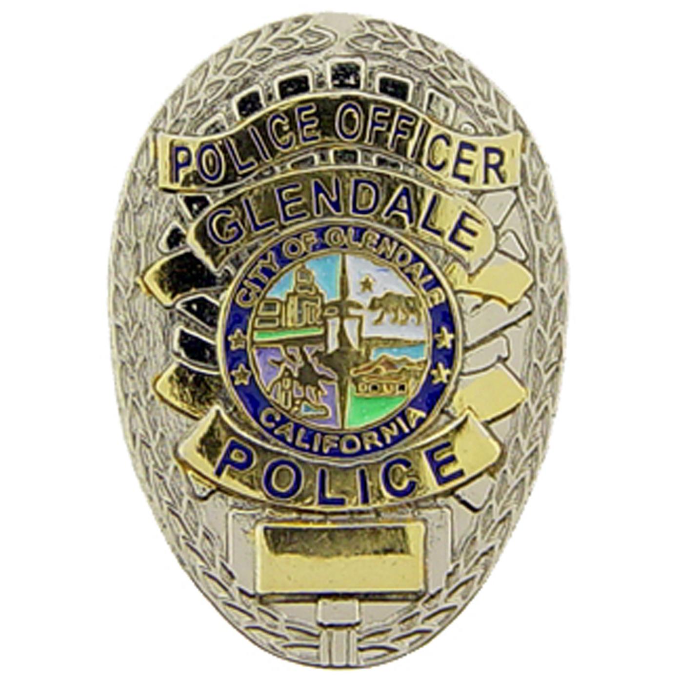 Glendale California Police Officer Badge Hat Lapel Pin 1&#x22;