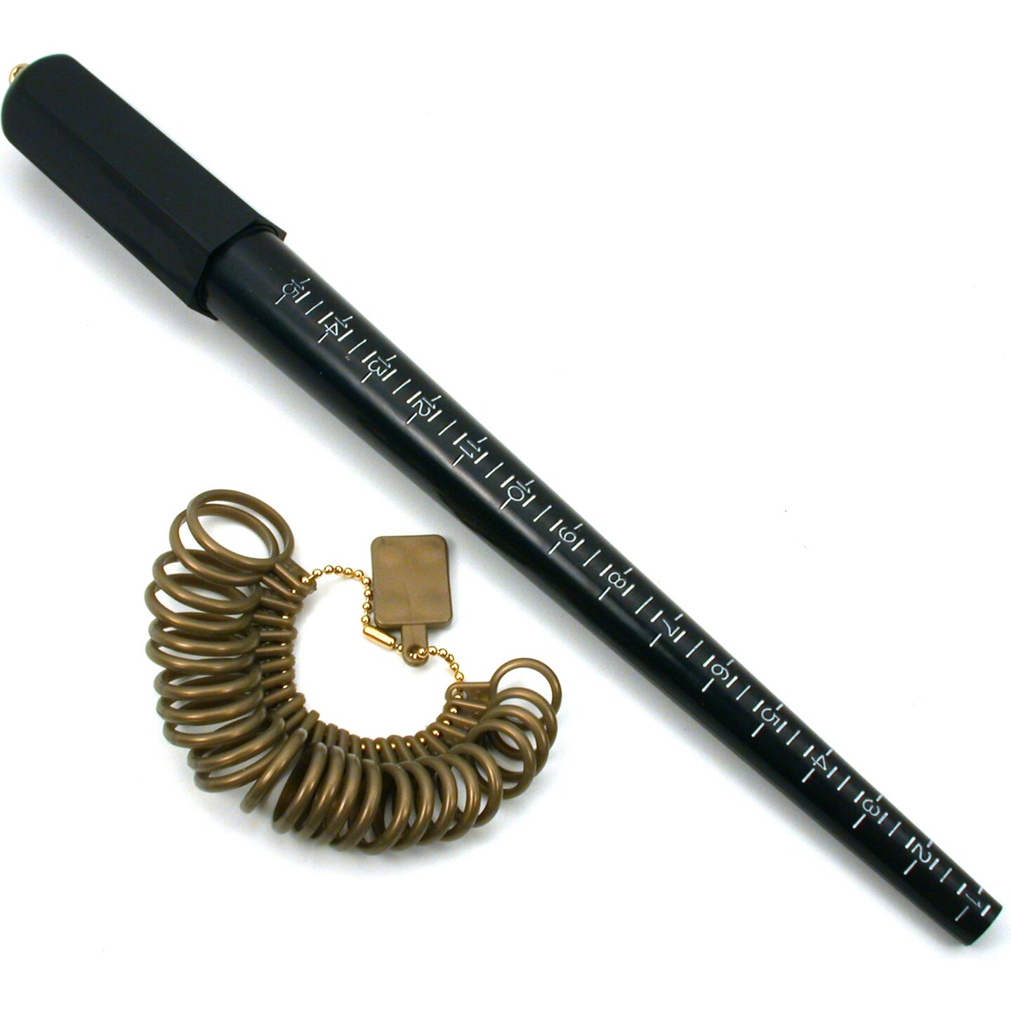 6 Piece Jewelers Ring Display Set - Mandrel, Gauge Single & Double Ring Displays