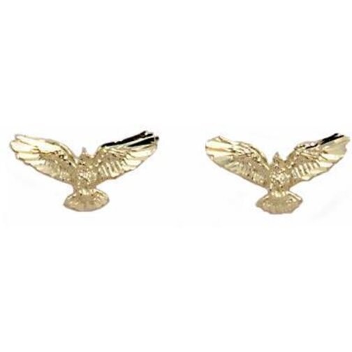 14K Gold Eagle Earrings 8mm