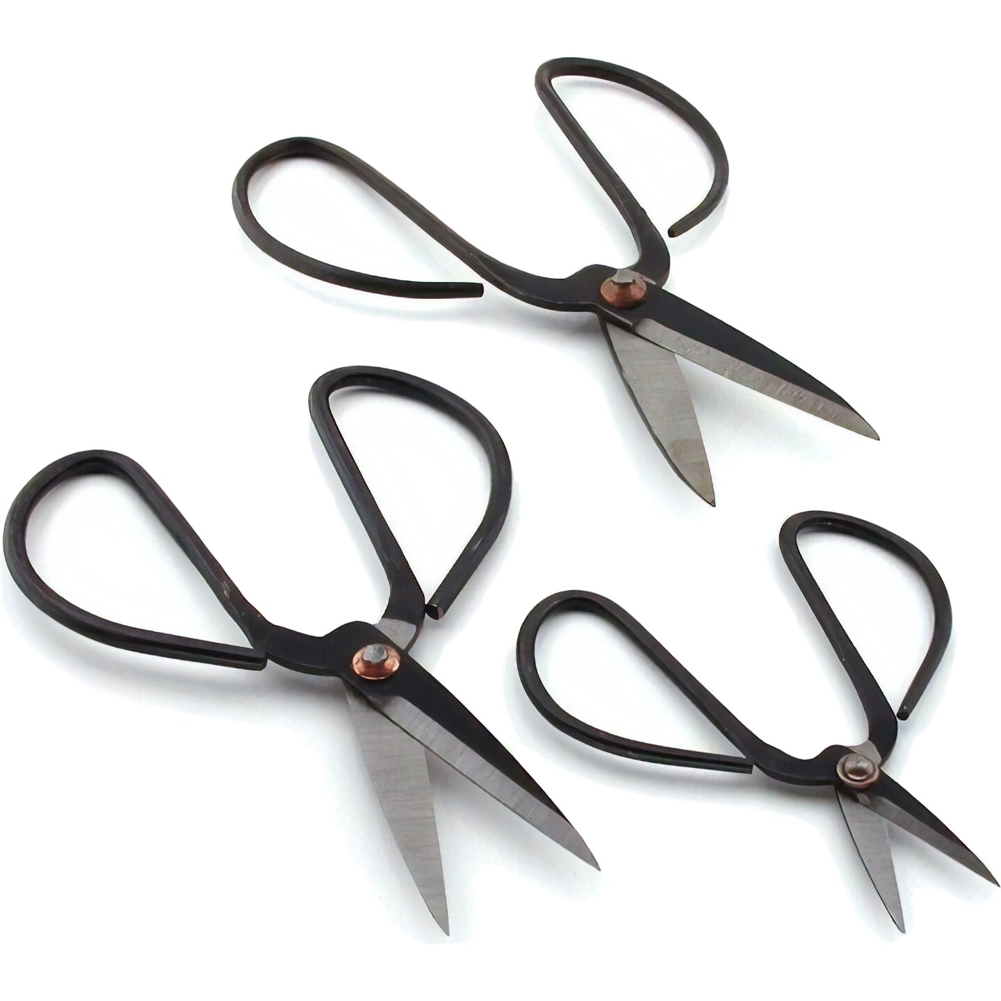 SE SC616 8-Inch,6-Inch and 4-Inch 3-Piece Chine Scissor, Black