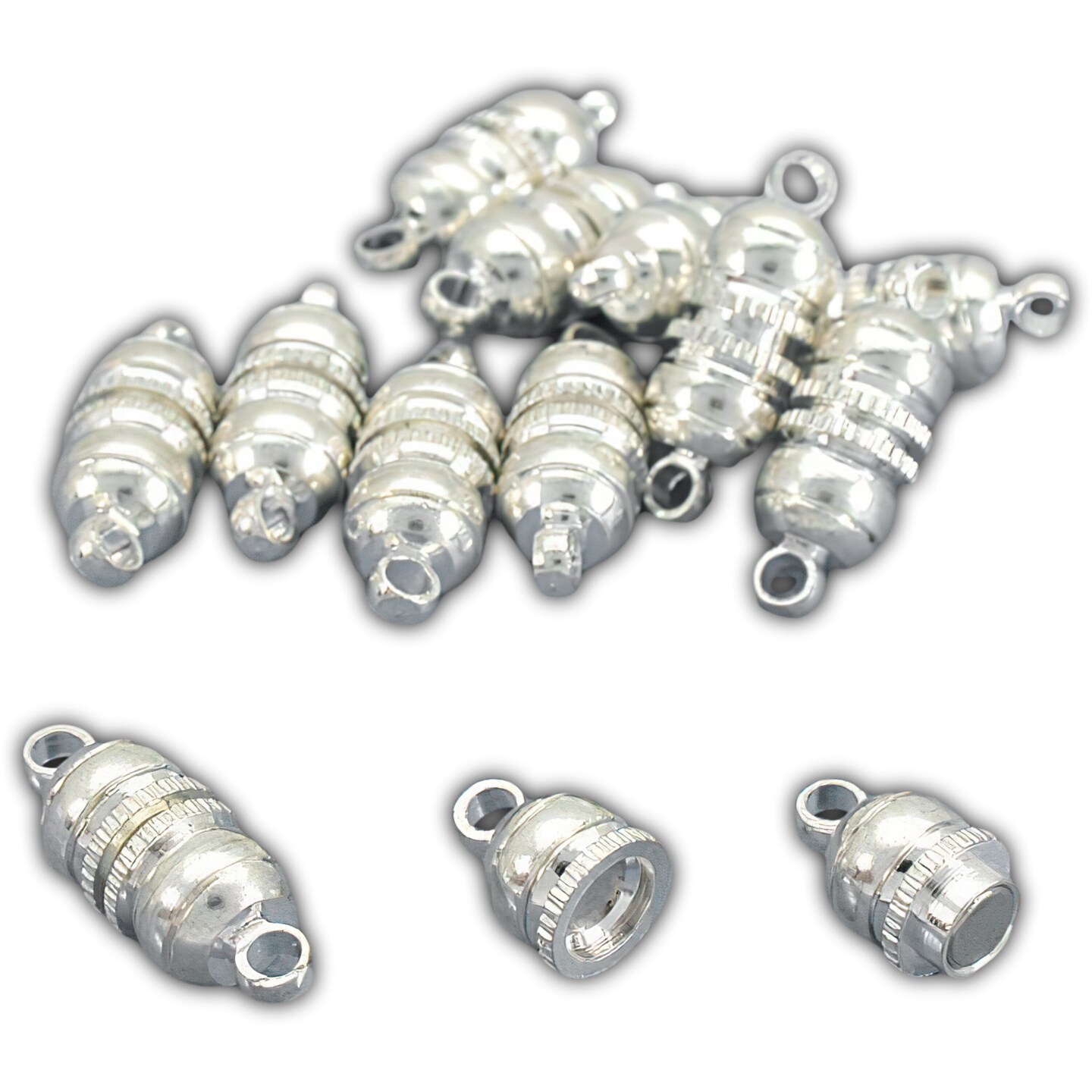 12 Magnetic Bead Clasps Jewelry Silver Plated 165mm Michaels 7208