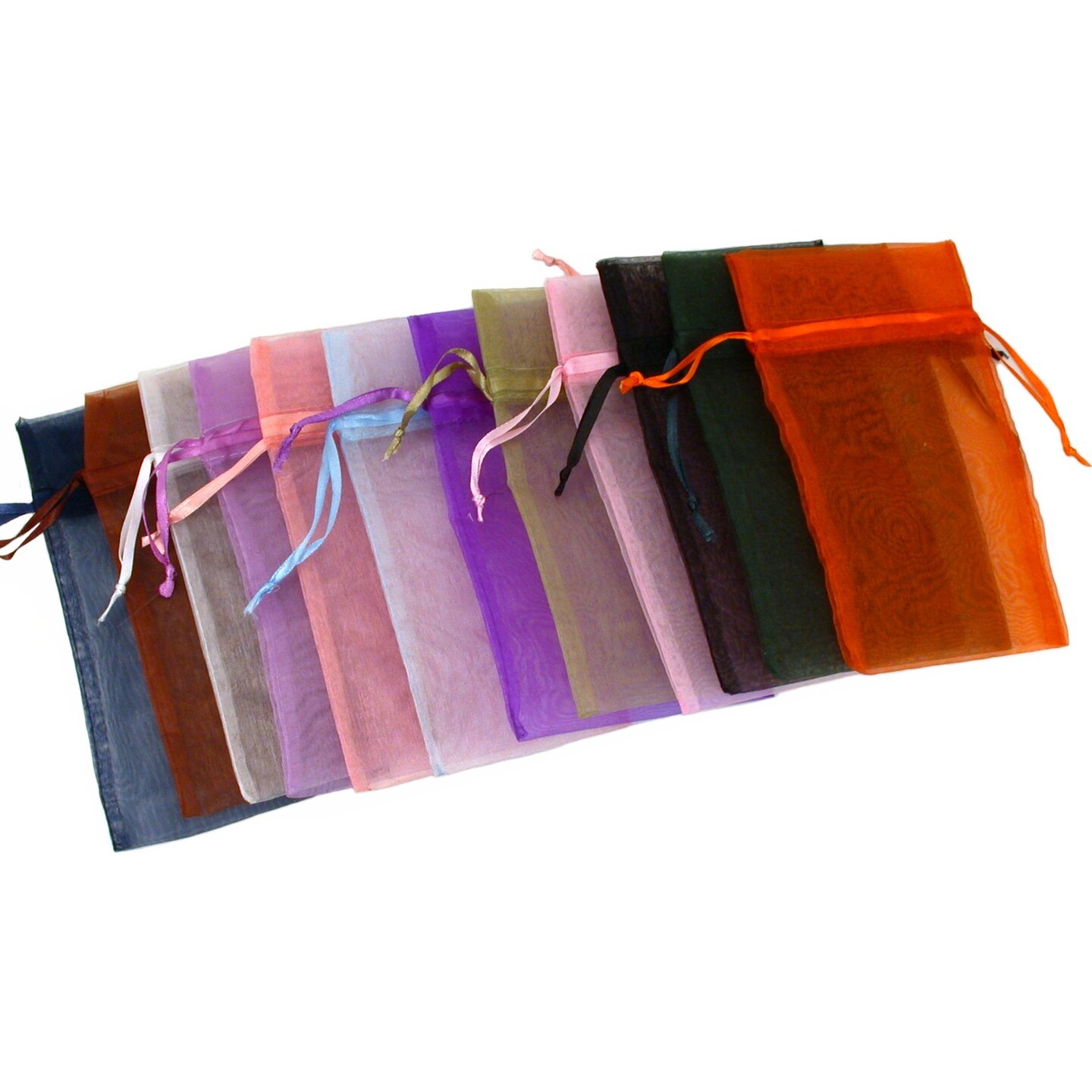 12 Organza Drawstring Pouches Gift Bags Assorted Colors 4x5"