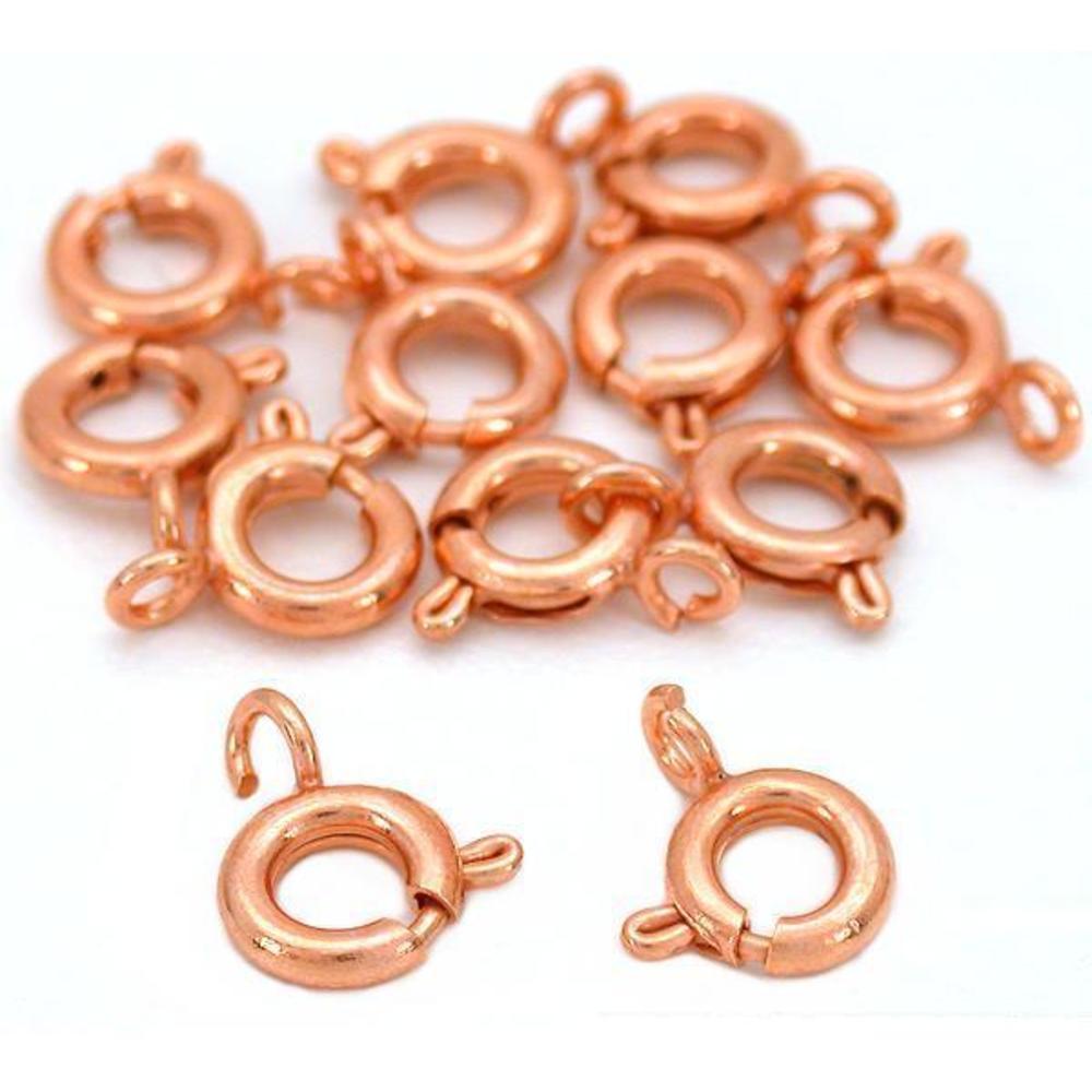 12 Spring Ring Clasps Necklace Copper Plated Parts 6mm Michaels