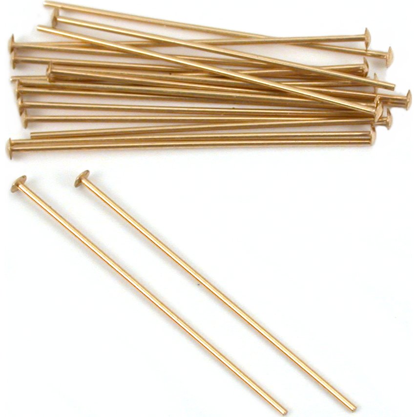 20 14K Gold Filled Headpins Head Pins 24 Gauge 1&#x22;
