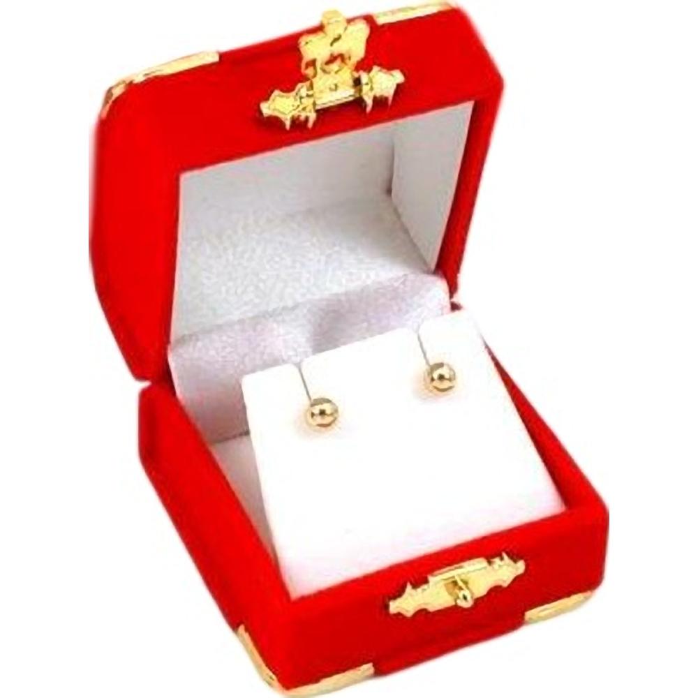 6 Red Velour Earring Gift Boxes Jewelry Case Display