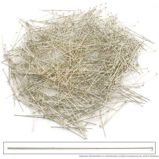1000 Hat Head Stick Pin White Silver Color 21 Gauge