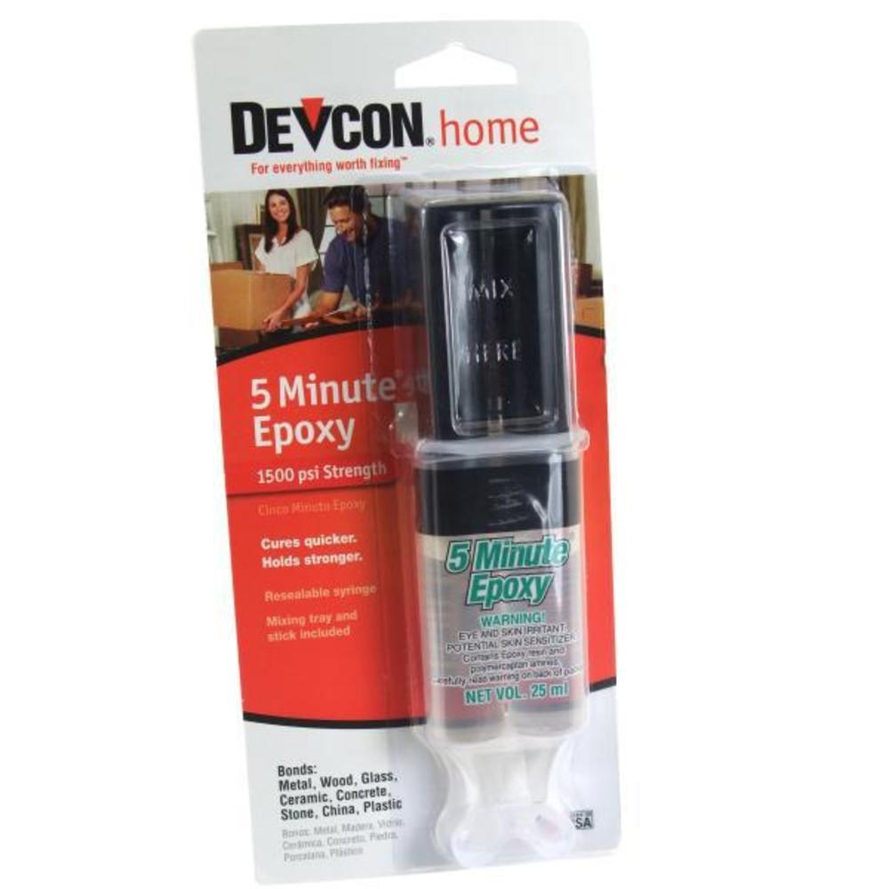 Devcon Fast Set 5-Minute Clear Colorless Epoxy Adhesive Glue 1 fl oz Syringe