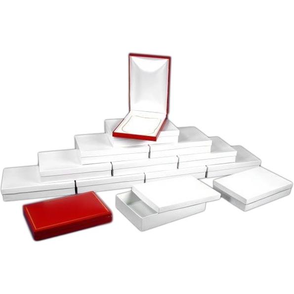 12 Necklace Boxes Red Leather Showcase Gift Display Box