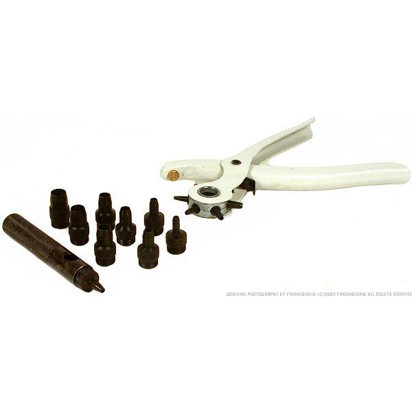 9 Leather Punches &#x26; Hole Punch Pliers Leatherworking Art Craft Hobby Repair Tool