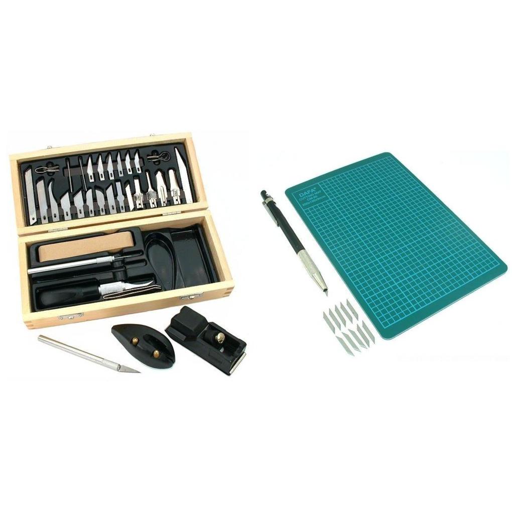 30 Pc Hobby Knife set for Scrapbooking Arts &#x26; Crafts with Cutting Mat