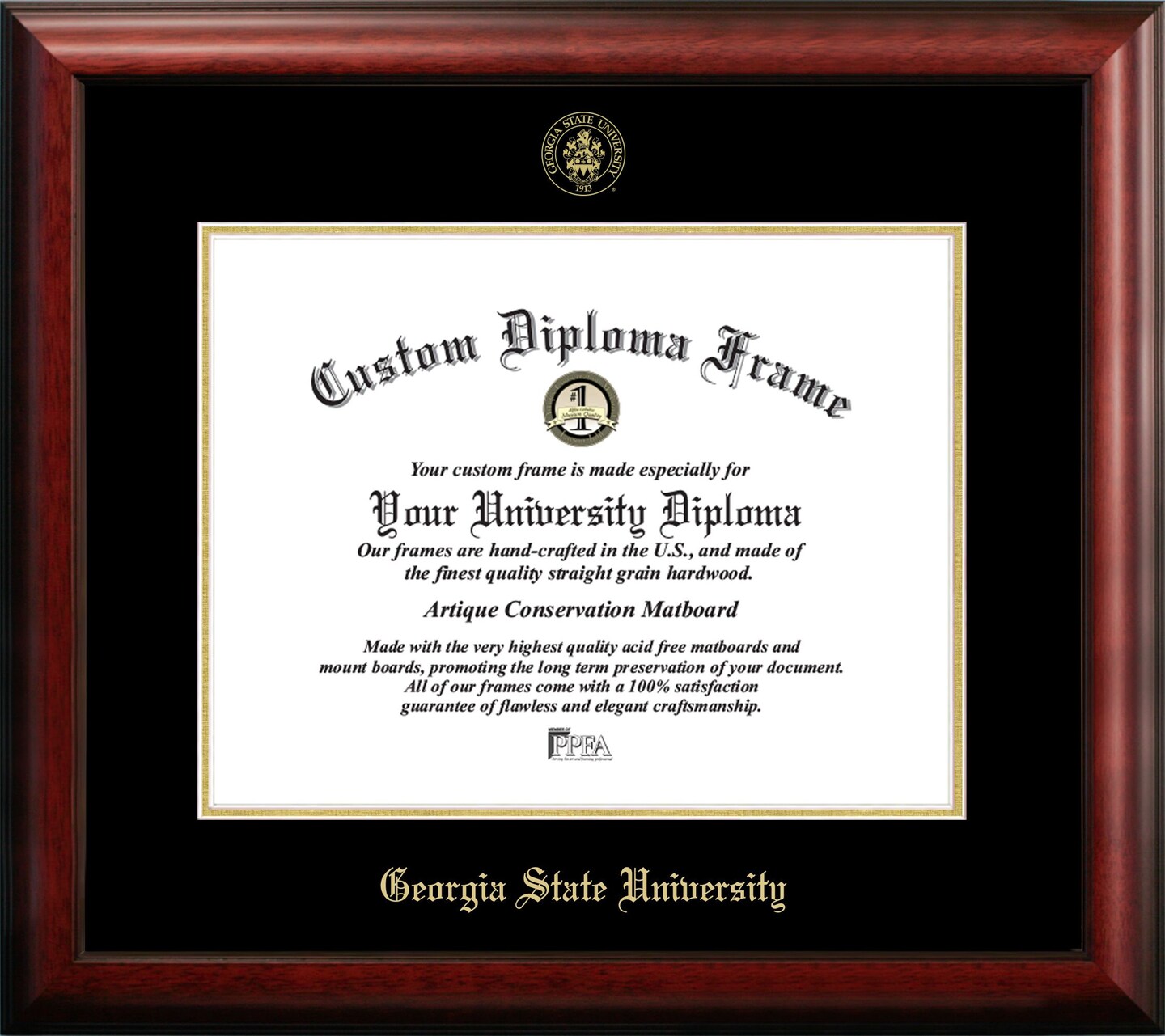Georgia State University 17w x 14h Gold Embossed Diploma Frame
