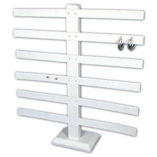 Earring Display Unit Fixture White Leather