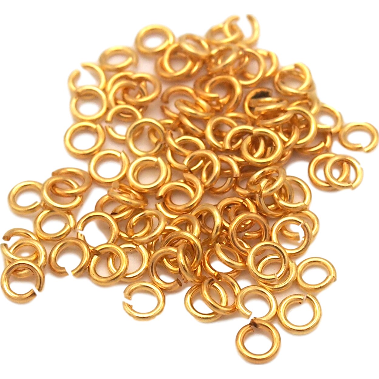 4mm 20 Gauge Open Jump Rings 22K Gold Plated (100)