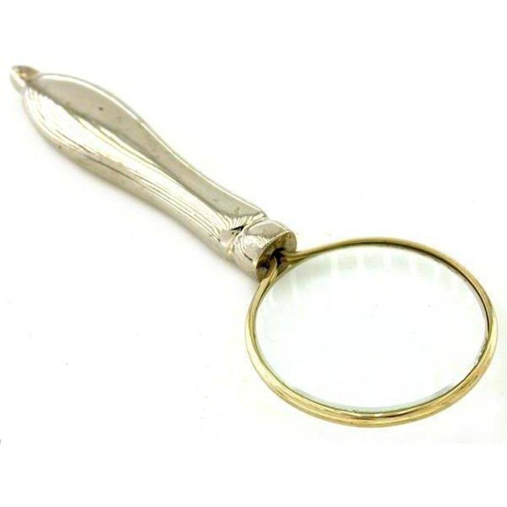 10X Hand Magnifier Classic Magnifying Glass Chrome Jewelers